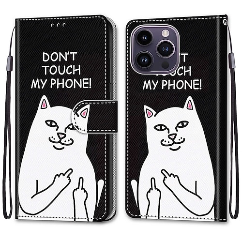 Handy Hülle Handyhüllen Für iPhone 14 Pro Max 13 12 11 Pro Max Mini Rückseite Mit Ständer Mit Handgelenkschlaufe Kartenfach Retro TPU PU-Leder Image