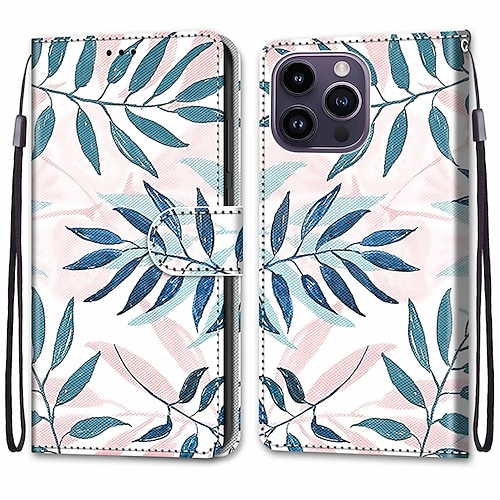 Handy Hülle Handyhüllen Für iPhone 14 Pro Max 13 12 11 Pro Max Mini Rückseite Mit Ständer Mit Handgelenkschlaufe Kartenfach Retro TPU PU-Leder Image