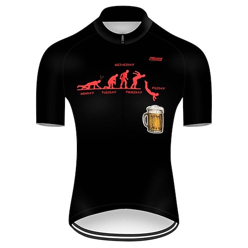 Herren Radtrikot Einfarbig Gemustert Neuheit Kurzarm Fahhrad Trikot Oberteil mit 3 Gesäßtaschen Mountainbike MTB Straßenradsport Radfahren Schnelltrocknend UV-beständig Reflektierende Streifen Sport Image