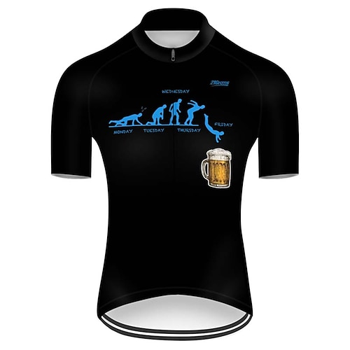 Herren Radtrikot Einfarbig Gemustert Neuheit Kurzarm Fahhrad Trikot Oberteil mit 3 Gesäßtaschen Mountainbike MTB Straßenradsport Radfahren Schnelltrocknend UV-beständig Reflektierende Streifen Sport Image