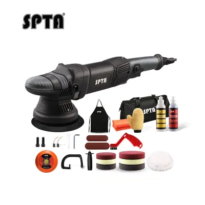 SPTA 5inch 780W Dual Action Polisher Orbit 15mm Auto Polisher DA Car Polisher Home DIY Polisher with Waxing Polishing Pads Set