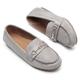 COOL COSER C Women's Wide Loafers Casual Slip on Flat Shoes Women's Comfort Penny Loafers with Arch Support Women Dressy Moccasins, Grey.suede, 8 Wide