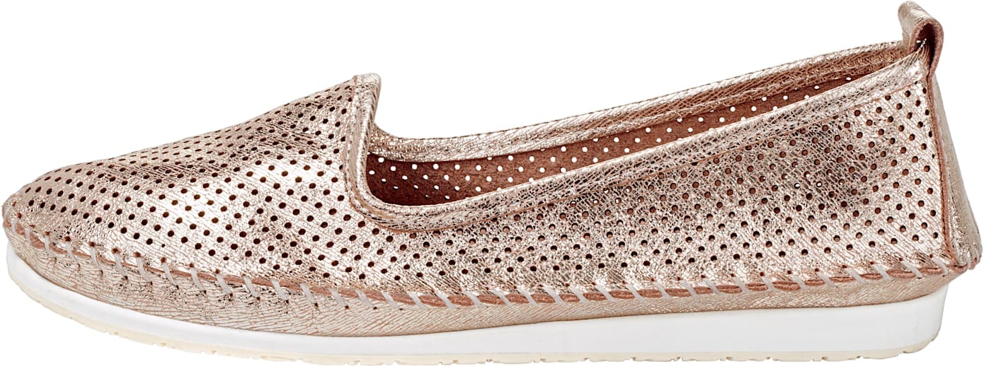 Slipper ANDREA CONTI, Damen, Gr. 38, rosa (rosé, metallic), Glattleder, Leder, Schuhe Slipper