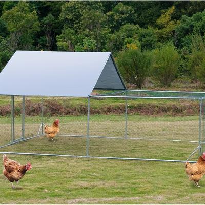 TEMU Large Metal Chicken Coop Walk-in Poultry Cage Hen Rabbits Habitat Cage Shaped Cage With Waterproof And Anti-ultraviolet Cover For Outdoor Use