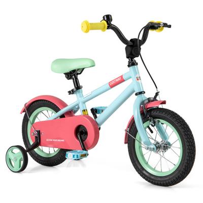 Costway Kids Bike with Adjustable Handlebar and Saddle Blue-12 Inches