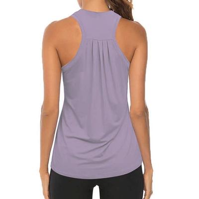 racerback workout tops for women gym exercise yoga shirts loose blouse active wear sleeveless tanks tunic tee,92 gray