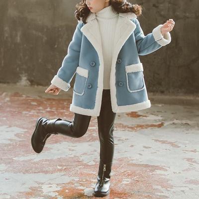 Girls' 3D Plain Coat Long Sleeve Fall Winter Cute Kids 3-13 Years School Daily