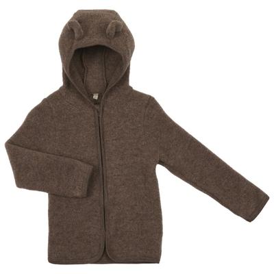 Huttelihut - Kid's Jacket Bear Ears Wool Fleece - Merinojacke Gr 80 braun