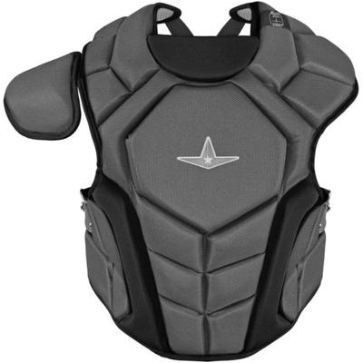 All Star Top Star NOCSAE Certified Baseball Catcher's Chest Protector - Ages 9-12 Graphite
