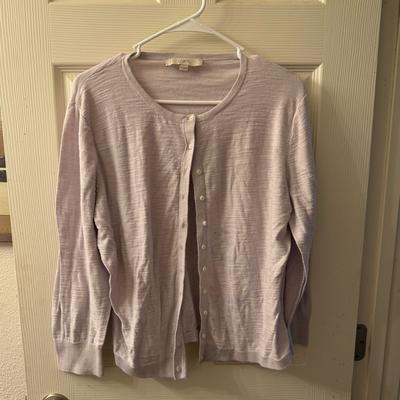 Torrid Sweaters | Ann Taylor Loft Size Xl X-Large Women’s Light Purple Button Up Cardigan Top | Color: Purple | Size: Xl