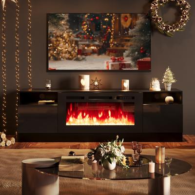70"Large Modern Media Entertainment Center