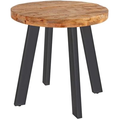 Esszimmertisch rund 80 cm Mangoholz naturfarben schwarz Adelina Image