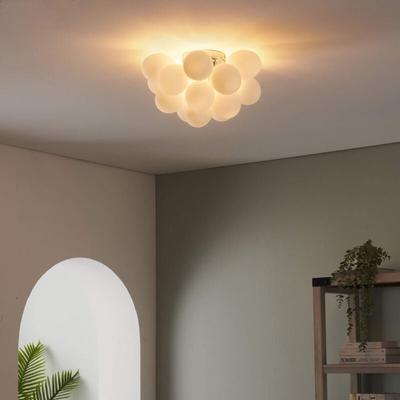 Kosilum - Design Deckenlampe mit 17 weißen Gläsern in Traubenform -Bartali Image