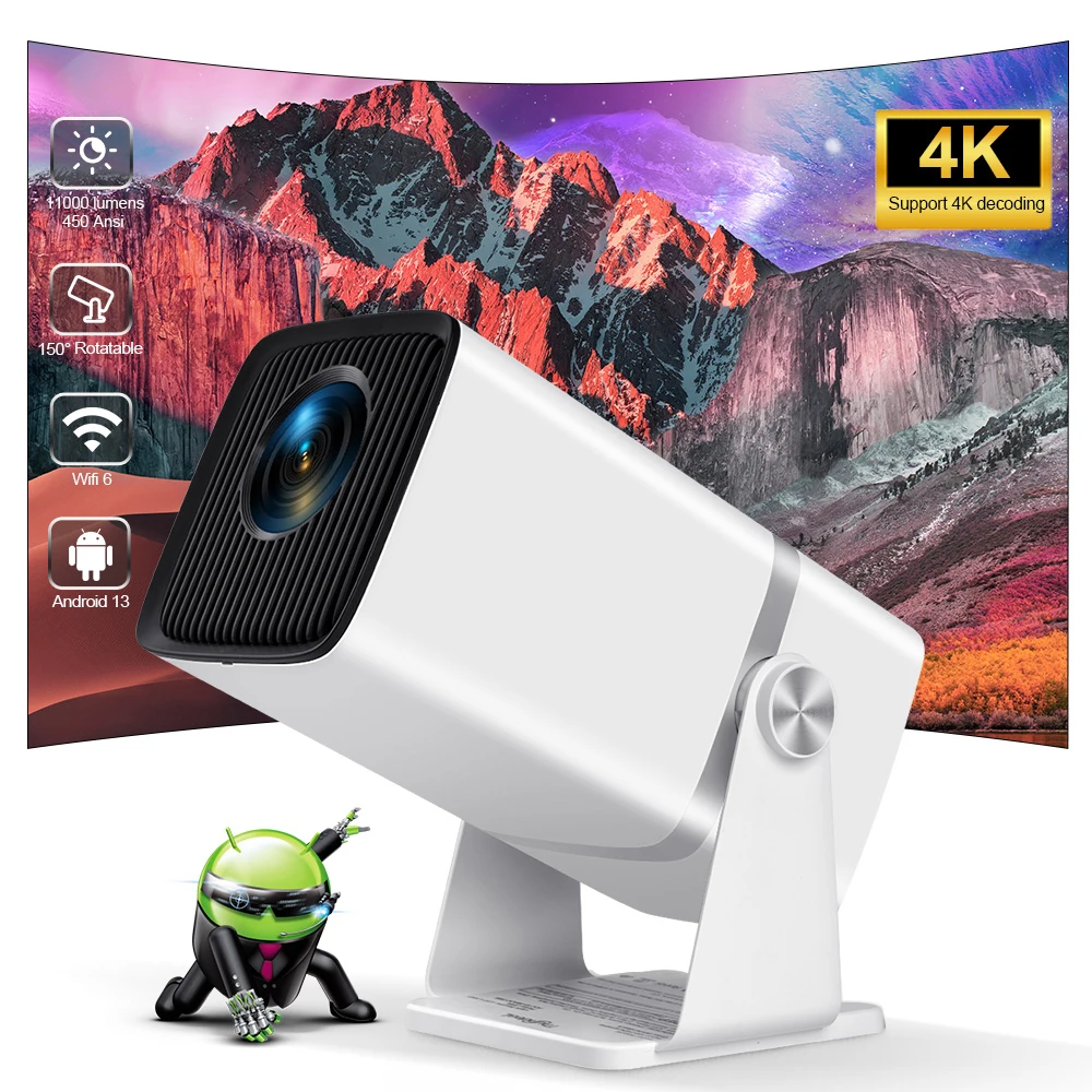 ThundeaL-Mini Projecteur Portable TD80W Full HD 1080P 4K, Android, Wi-Fi, pour Films TD80, Smart Tv, Home Cinéma