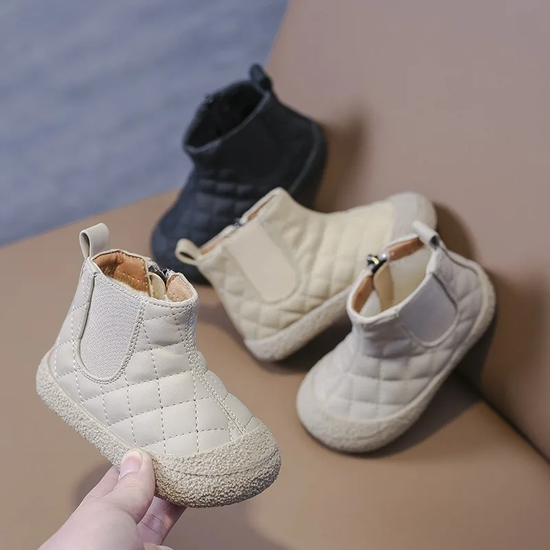 Bottes de neige en coton pelucheux pour bébés garçons et filles, chaussures d