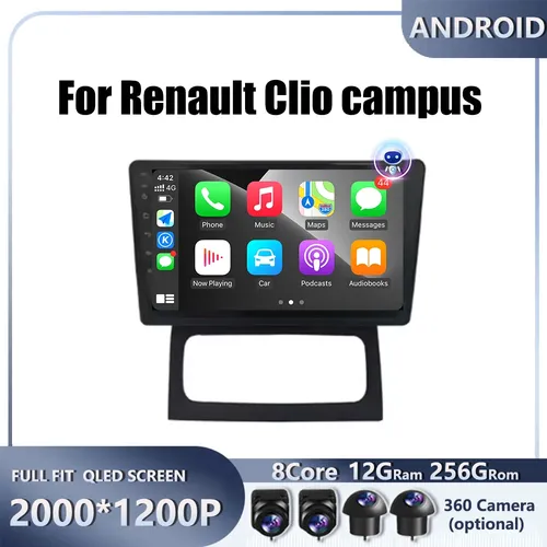 Pour Renault Clio campus voiture Android Carplay Auto Radio Navigation GPS lecteur vidéo multimédia DSP 4G AMI WIFI Android Auto