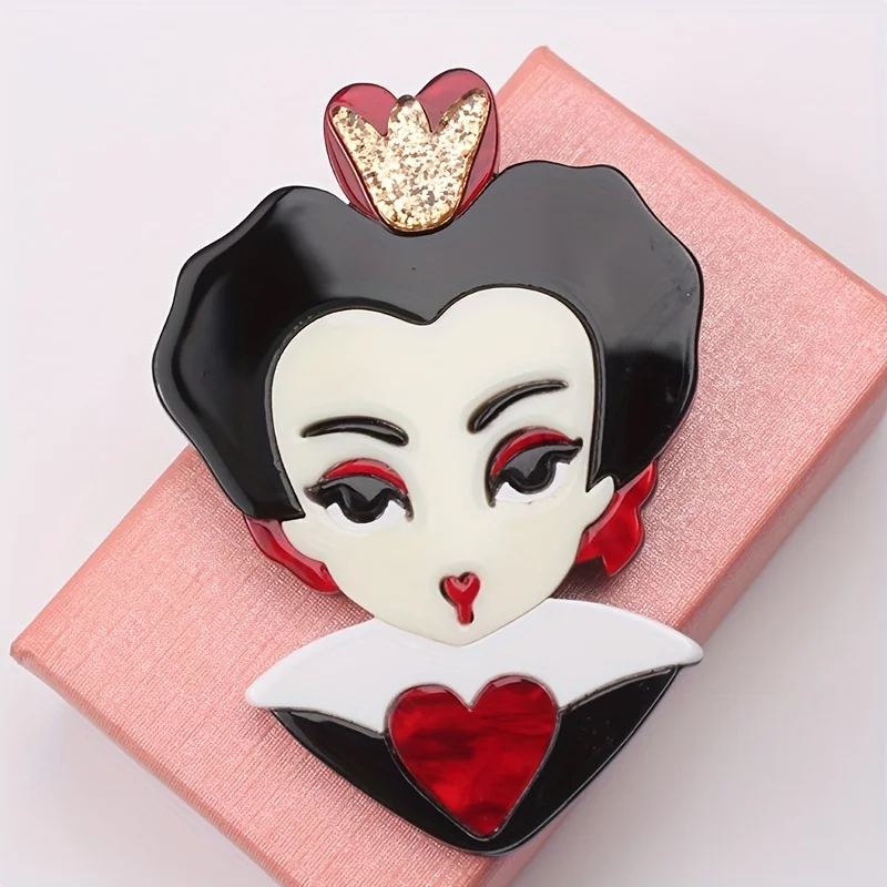 Mode acrylique portrait fille broche femmes vêtements accessoires broches