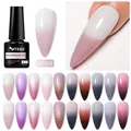 Vernis à ongles Gel à Base de caoutchouc à paillettes noires, dégradé de couleur changeante, Auroras, Gel thermique à tremper UV LED, 7ml