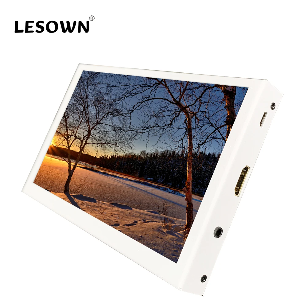 LESOWN 7 pouces petit écran tactile HDMI moniteur Portable capacitif 1024x600 IPS blanc mini grand écran secondaire moniteur de jeu