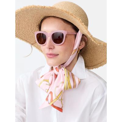 J.McLaughlin Women's Brooke Raffia Hat in Neo Gulltopp Square Light Pink/Pink