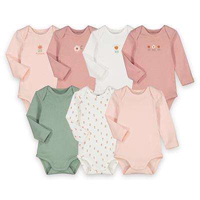 Pack of 7 Bodysuits with Long Sleeves