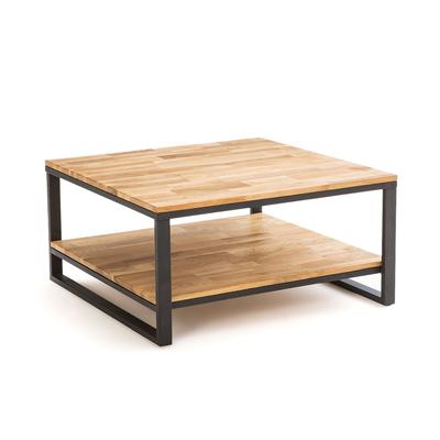 Hiba Square Oak & Steel Coffee Table
