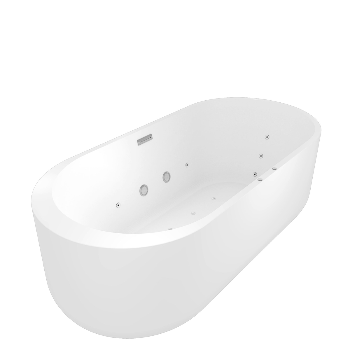 AcquaVapore freistehende Badewanne Wanne F26 170x80cm Whirlpool Luft & Wasser Image