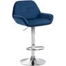 CLP Barhocker Braga Samt chrom blau