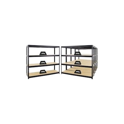 PROREGAL Mega Deal | 5x Schwerlastregal Dino | HxBxT 180x200x60 cm | Fachlast 500kg | Schwarz | Stecksystem Lagerregal Regalsystem 5 Stk. Image