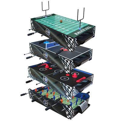 KICK Convoy 40" 4-in-1 Mini Tabletop Foosball Table - Foosball, American Football, Push-Hockey and Table Tennis- Kids, Children