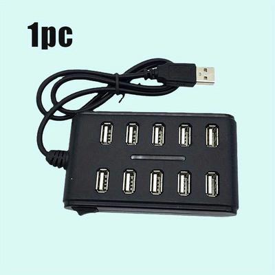 TEMU Compact 10-port Usb Charging Station With Dual And Individual Switches, Flat Design