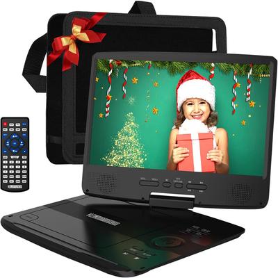 TEMU 12" Portable Dvd Player With Rechargeable Battery, 10.1" Hd Swivel Display Screen, Support Cd/dvd/sd Card/usb, Car Headrest Case, Car Charger, Valentines