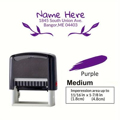 TEMU Custom Self-inking Address Stamp - Personalized Business & Return Address Stamp For Envelopes, , And Coupons - Abs Rectangle Stamp With 5 Ink Color Options For Multiple