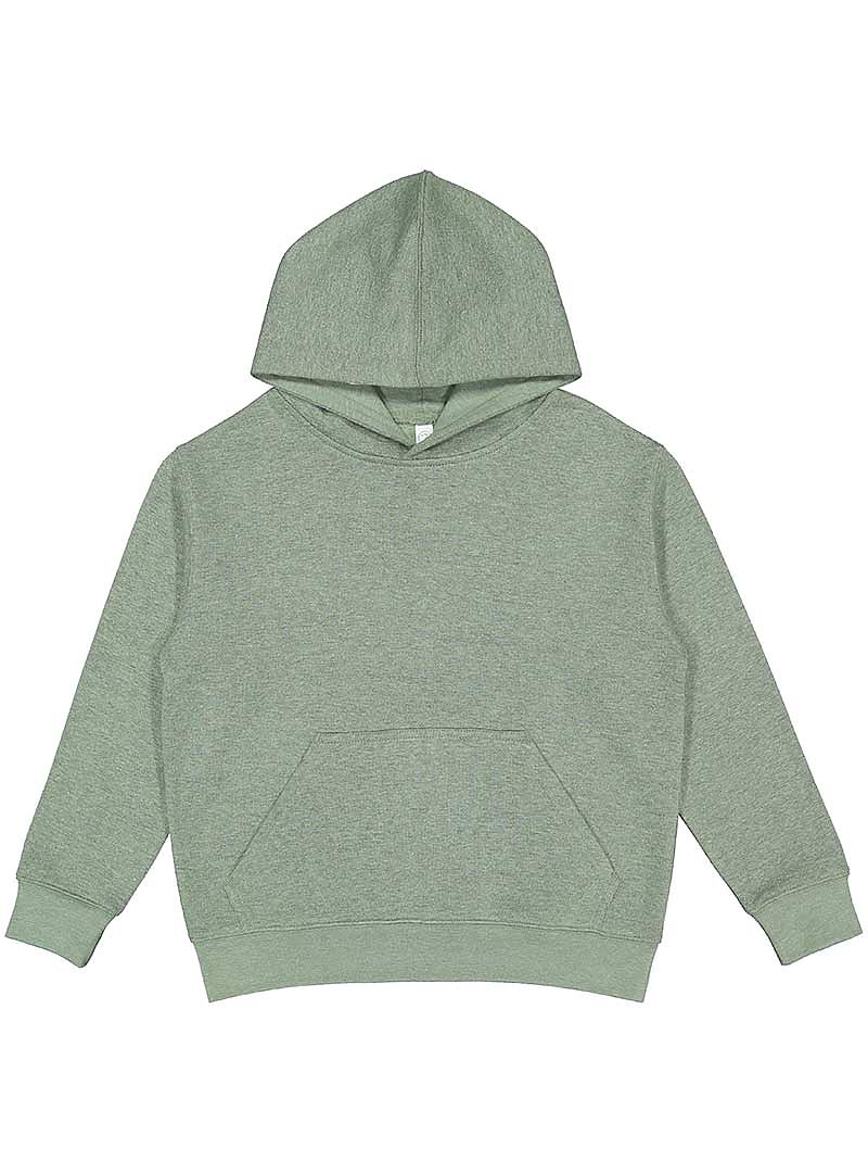 LAT 2296 Youth Fleece Hoodie Sweatshirt in Bamboo Blackout size Large LA2296