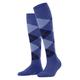 Burlington Damen Kniestrümpfe Marylebone W Kh Wolle lang gemustert 1 Paar, Blau River Blue 6551, 36-41