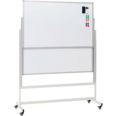 Whiteboard HHG 656, Magnettafel, zwei Tafeln beidseitig beschreibbar höhenverstellbar rollbar inkl.