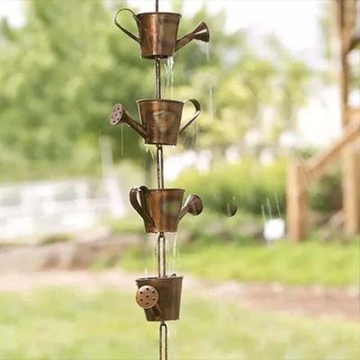 47' Regenkette, Regenkette für Dachrinnen – Gartenkunst-Geschenk aus Metall für Mama, Regenkette Image