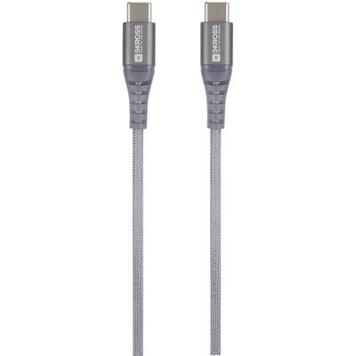 USB-Kabel usb 2.0 usb-c® Stecker, usb-c® Stecker 1.20 m Space Grau Rund, Flexibel, Stoff-Umma