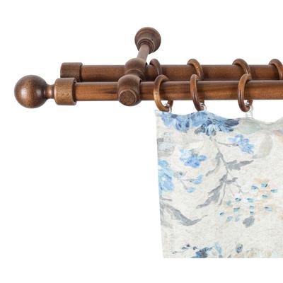 Gardinenstange SN DECO GROUP "Giro" Gr. 8, braun (walnussfarben), L:320cm, Holz, Gardinenstangen Image