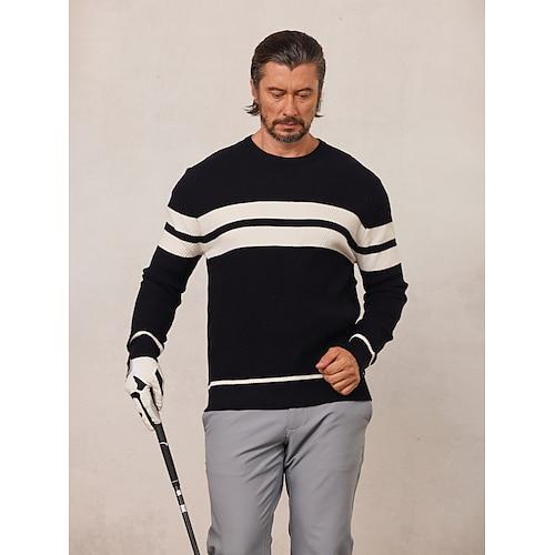 Herren Pullover Schwarz Armeegrün Langarm Shirt Golfkleidung, Kleidung, Outfits, Kleidung