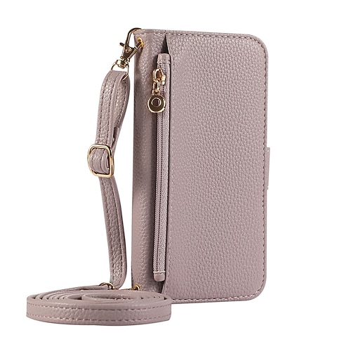 Handy Hülle Handyhüllen Für iPhone 17 Pro Max 17 Air 16 15 14 Pro Max Plus 13 12 11 Pro Max Mini Rückseite Mit Ständer Reisverschluss Mit Handgelenkschlaufe Retro TPU PU-Leder Image