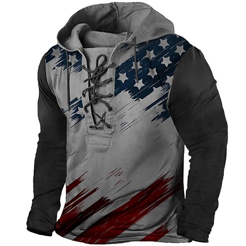4. Juli 2026 250. Memorialtag Männer Patriotischer Designer Patriot US-Flagge Kapuzenpullover Langarm Hoodie Sweatshirt Outdoor Täglicher Sport Image