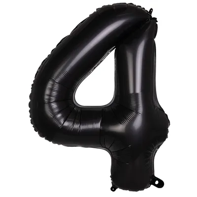 Folienballon 4, schwarz, 86 cm Image