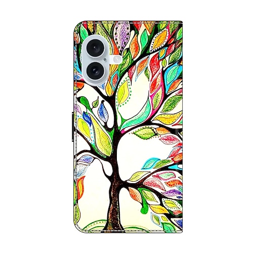 Handy Hülle Handyhüllen Für iPhone 16 15 14 Pro Max Plus 13 12 11 Pro Max Mini Rückseite Mit Ständer Stoßfest Retro PU-Leder Image