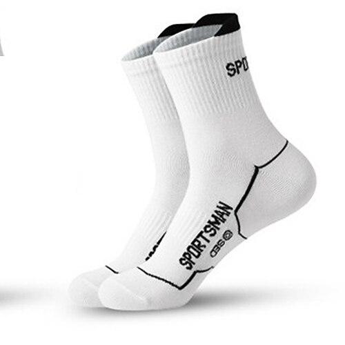 Herren Socken Fahrradsocken Sportsocken Campen und Wandern Übung im Freien Radsport / Fahhrad Fahhrad / Radsport warm halten Atmungsaktiv Antirutsch 1 Paar Winter Buchstabe Nummer Baumwolle Schwarz