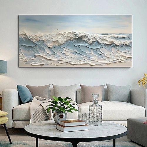 Manuell Handgemacht Hang-Ölgemälde Handgemalte Horizontales Panorama Abstrakt Landschaft Modern Realismus Ohne Innenrahmen (ohne Rahmen) Image