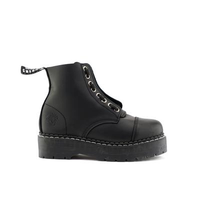 Grinders Unisex – Schwarze Lederstiefeletten mit Reißverschluss - Cameron ACS Image