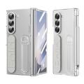 telefono Custodia Per Samsung Galaxy Piegatura a Z 7 Z Fold 6 Copertura Posteriore con Supporto con Proteggi Schermo Protezione Completa Retrò Armatura PC Silicone