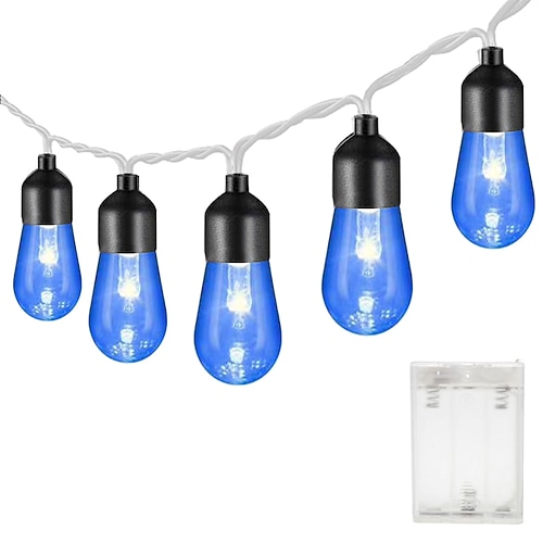 1,5 m 2 m 3 m 4 m 5 m 10 m Luci a stringa a lampadina retro in acrilico Bolle a stringa di luci di Halloween Festa Decorativa Luci da giardino warm white RGB bianco blu Alimentate da batterie AA 1 set