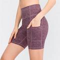 Per donna Shorts da Palestra Shorts da yoga Shorts da allenamento con Tasca per Telefono Vita Alta Yoga Allenamento in Palestra Pilates Pantaloncini Grafico Grigio scuro Nero Verde scuro Spandex Gli